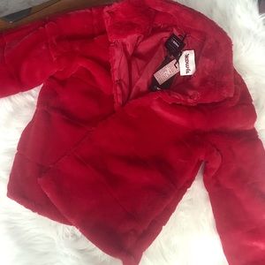 Red Faux Fur Jacket